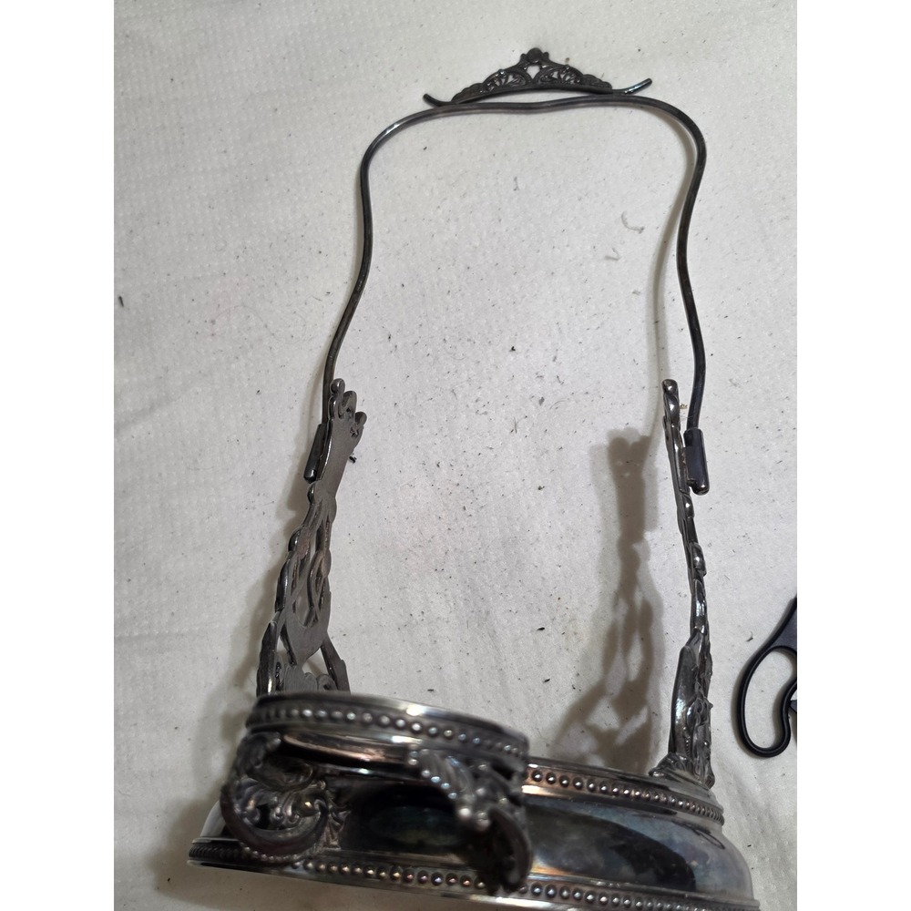 Antique‎ Victorian Silver Plated Pickle Castor Frame Ornate Scrollwork D 9296-G